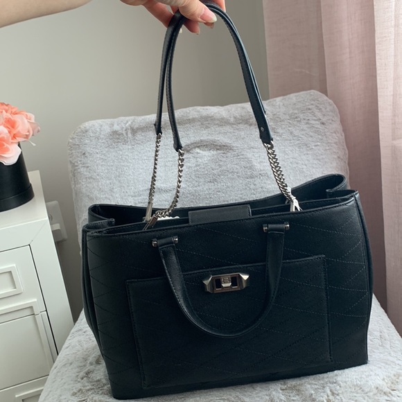 REBECCA MINKOFF | Je T’aime Work Bag Tote - Black Leather - Picture 4 of 17